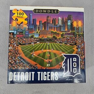 Dowdle 100 Piece Detroit Tigers MLB Baseball Jigsaw Puzzle Folk Art 16x20